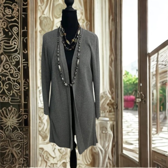 Talbots Sweaters - Talbots Heather Gray Ribbed Sweater